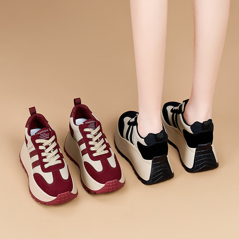 Women's Autumn Fashion Thick Bottom Increased Letters Sports Casual Shoes