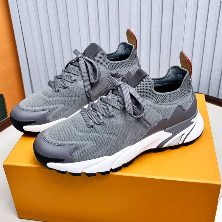 Men's Round Head Thick Bottom Mesh Slip On Men's Sports Shoes