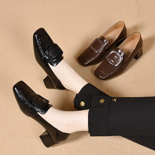 Women's Small British Chunky Low Slip-on Comfortable Deep Mouth Women's Fashion Shoes