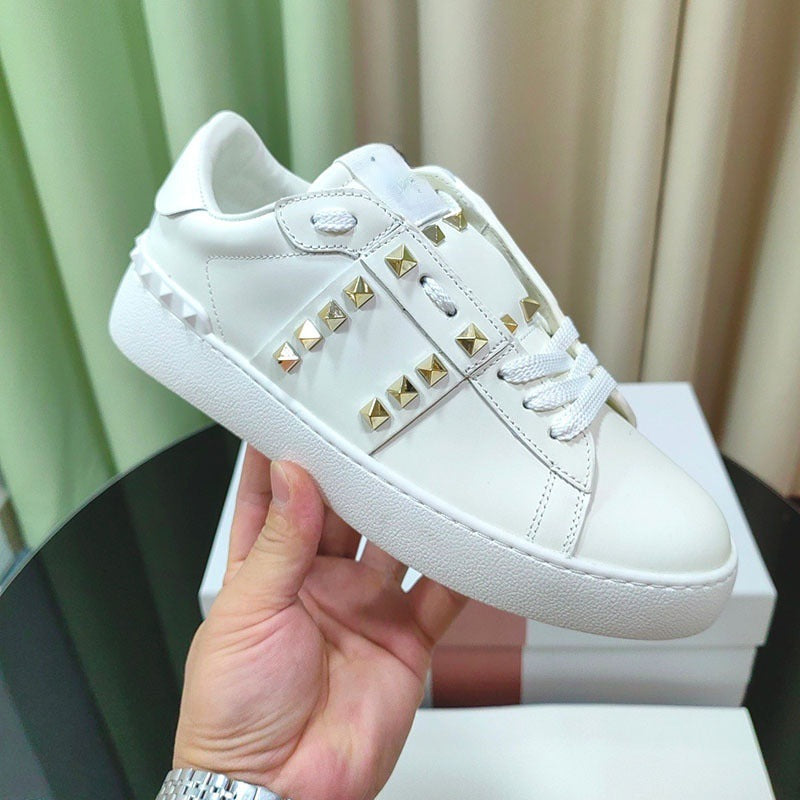 Men's Rivet White Genuine Fashion Trendy Couple Men's Sports Shoes