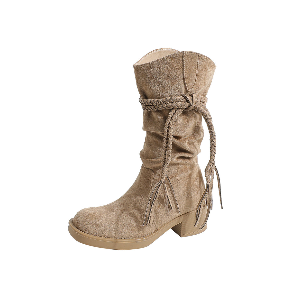 Women's Suede Thick Bottom Fashion Autumn Retro Style Women's Leather Boots