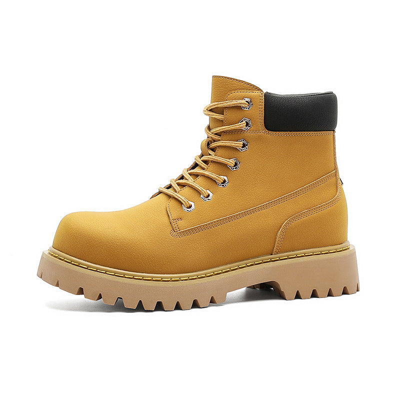 Thick Bottom Increased British Retro Desert Hiking Mickey Yellow Men's Martin Boots