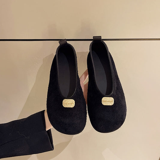 Women's Spring Flat Bottom Slip-on Round Toe Loafers