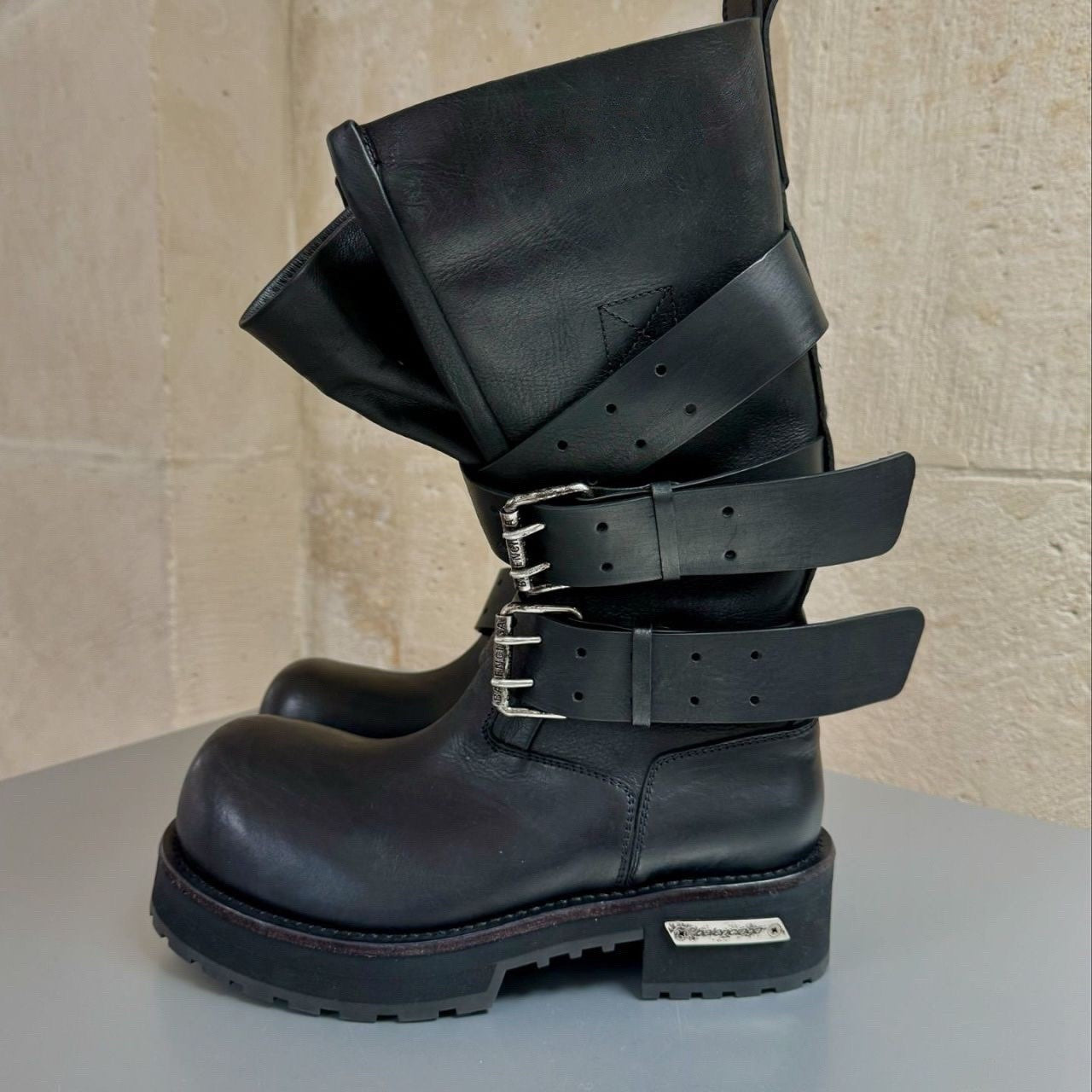 Women's Belt Buckle Poison Liquid Drawstring Big Tube Circumference Thick Boots