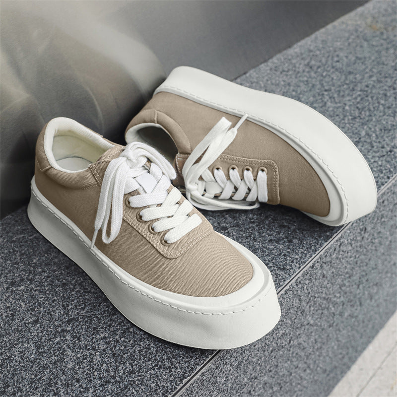 Men's Skate Breathable Trendy Versatile Platform Height Men's Casual Leather Shoes