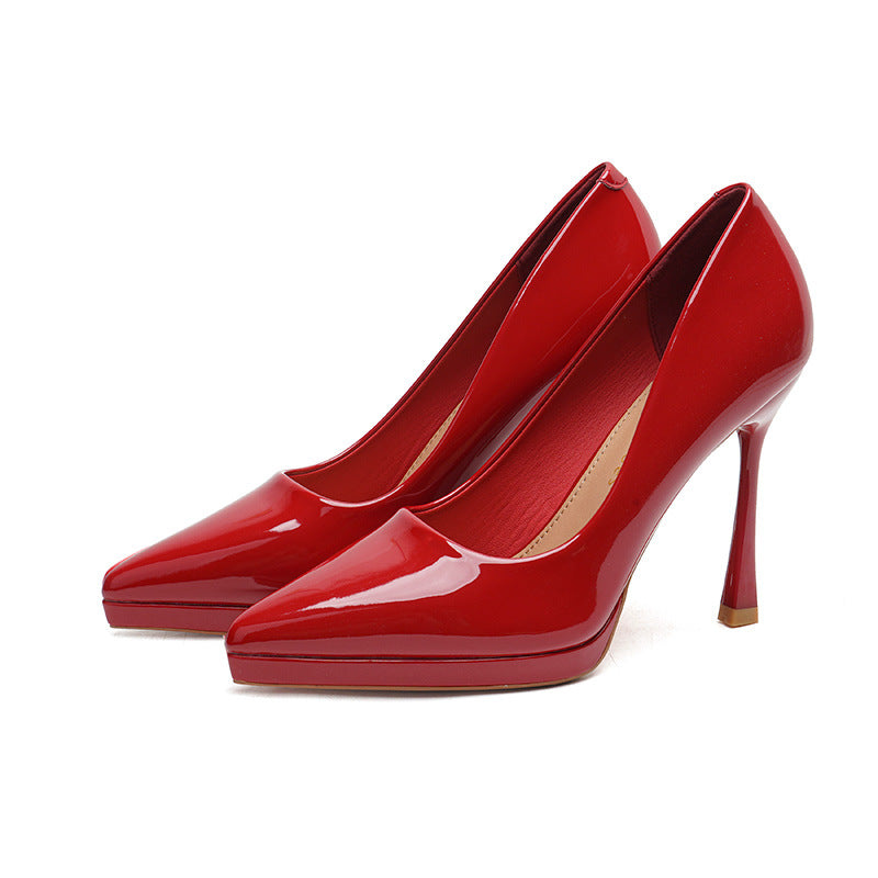 Women's Solid Color Patent Sexy Super High Platform Women's Fashion Shoes
