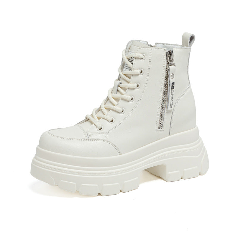 Women's Female British Style Autumn Small Winter Plus Veet Ankle Women's Leather Boots