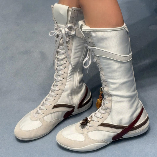 Women's Bottom German Training Safari Jacket Boxing Female Long Biker Women's Leather Boots