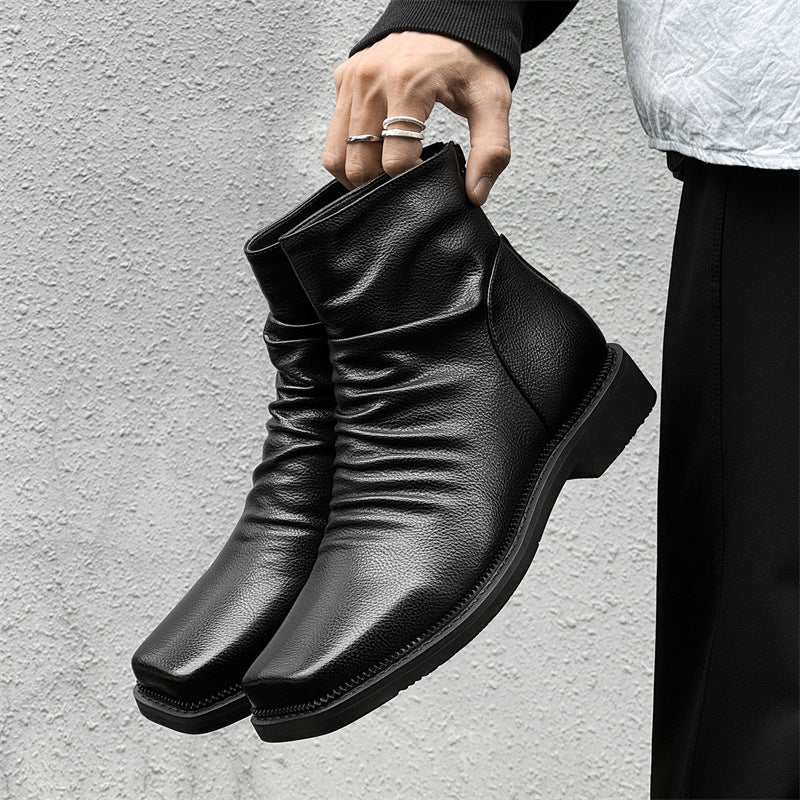 Men's British Style Back Zipper Fashionable Chelsea Men's Martin Boots