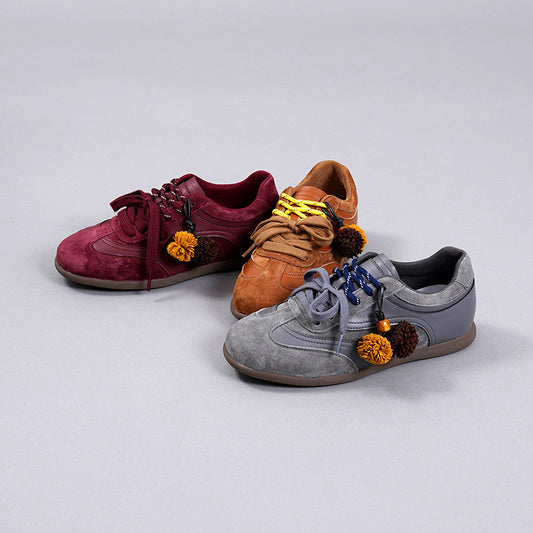 Women's Pine Nut Fur Ball German Training Spring Women's Sports Shoes