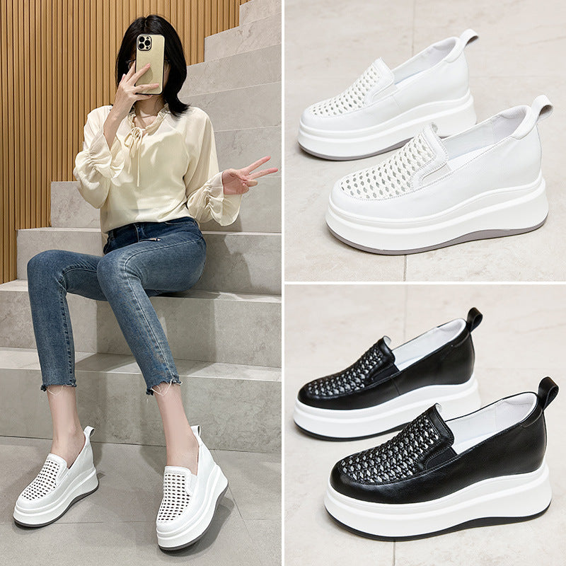 Women's Small Hollowed Leisure Pumps Summer Slip-on Thick Bottom Women's Casual Shoes