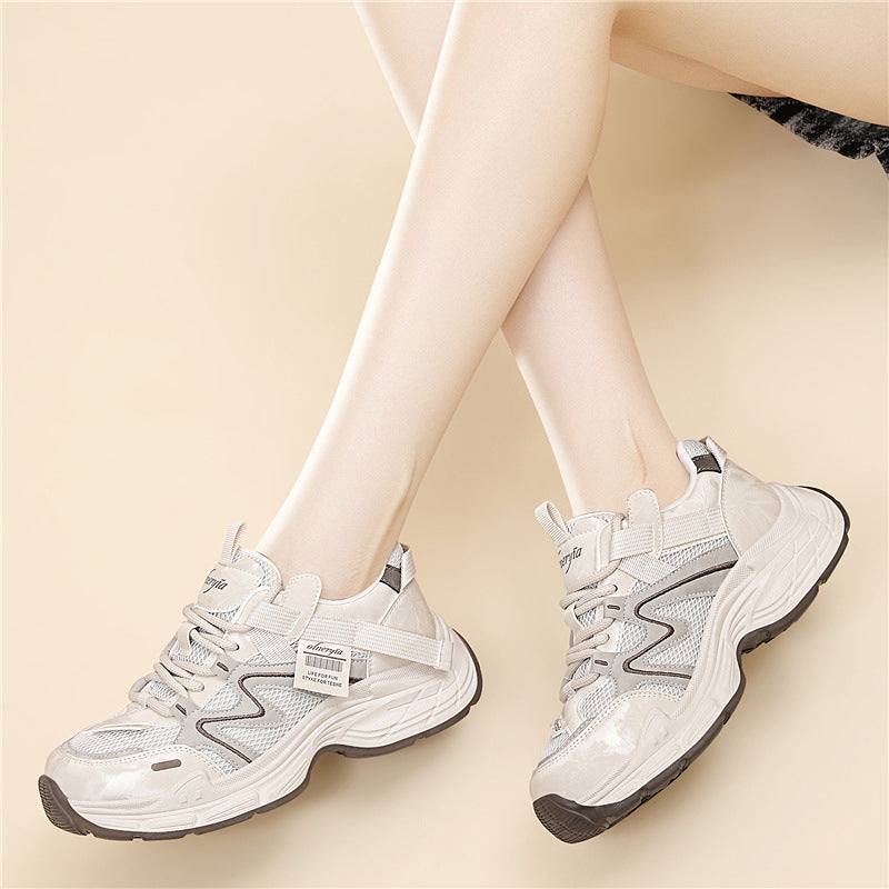 Women's Thick Bottom Height Increasing Spring Mesh Breathable Daily Women's Sports Shoes