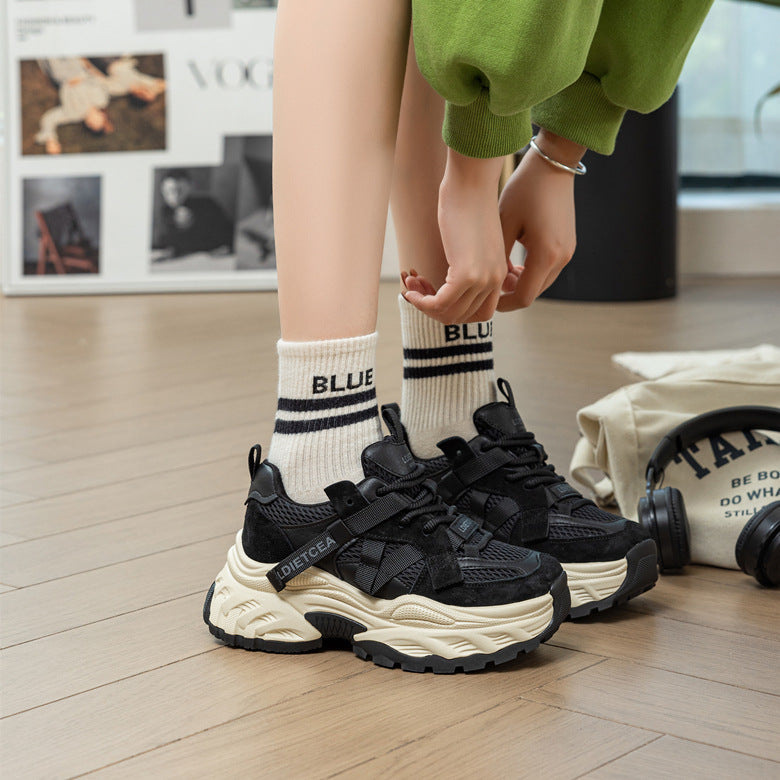 Women's Platform Height Increasing Autumn Versatile Breathable Mesh Women's Sports Shoes