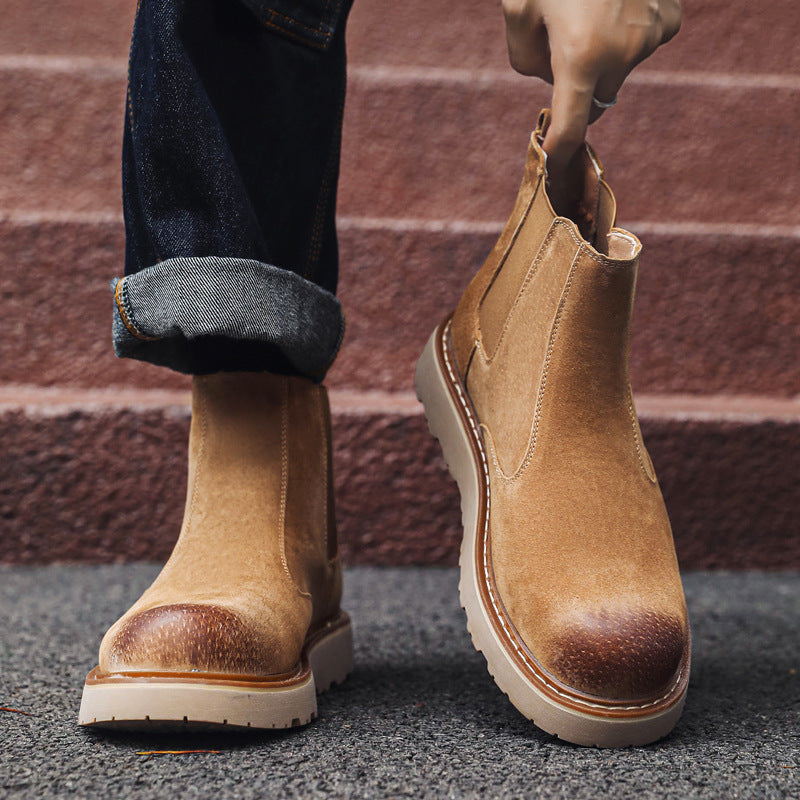 Fashion Classic Men's Martin Retro Platform Men's Leather Boots