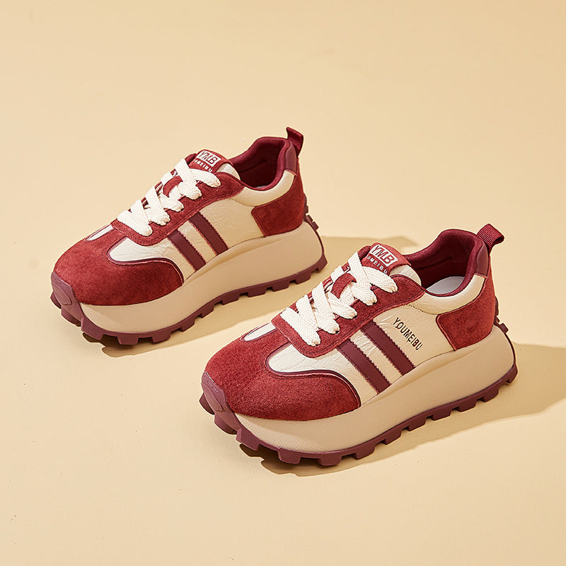 Women's Thick Sole Increased Cortez Fashionable Letter Lightweight Exercise Dad Casual Shoes