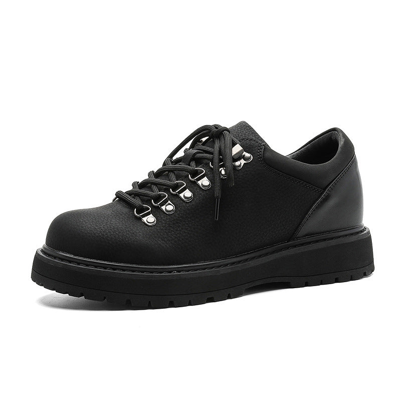 Toe Invisible Elevated Comfortable American Retro Classic Winter Commute Men's Casual Leather Shoes