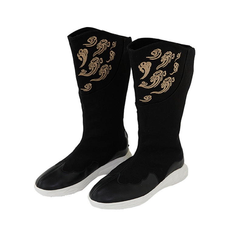 Men's Retro Ethnic Style Cotton Colorful Cloud Boots
