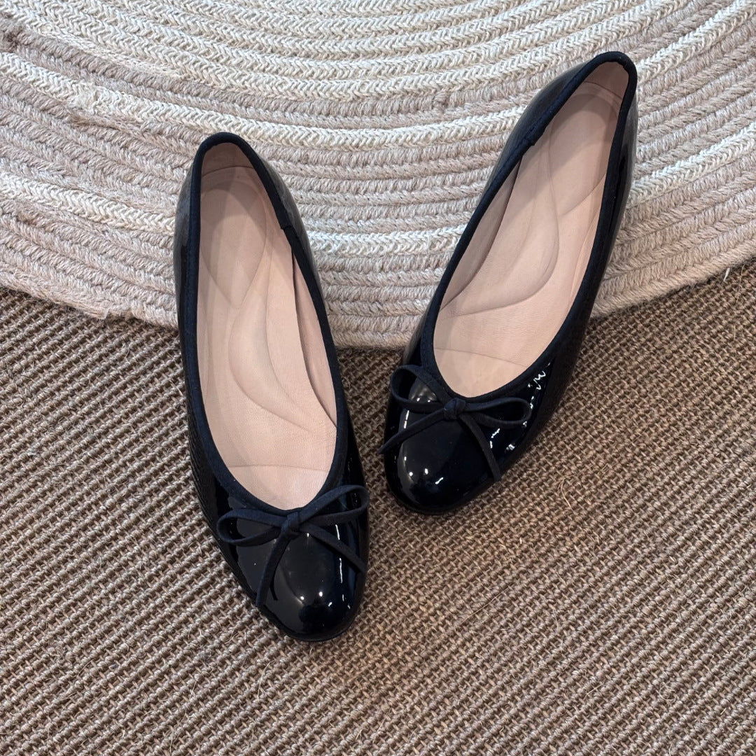 Slip-on Shallow Mouth Round Toe Bowknot Women's Fashion Shoes