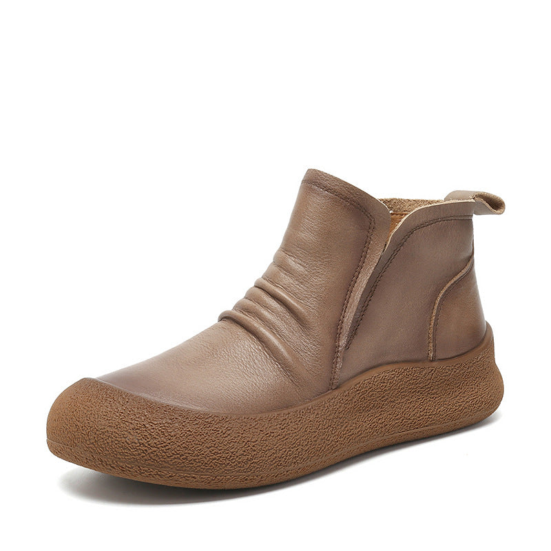 Flat Ankle Retro Handmade Slip-on Knight Boots