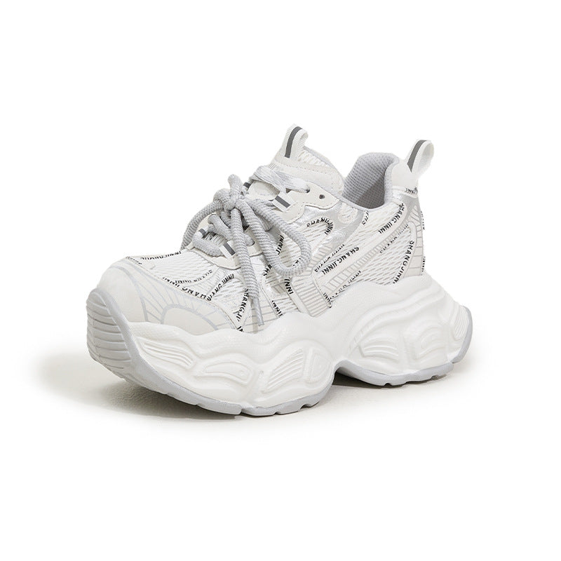 Women's Platform Dad Spring Breathable Mesh Surface Height Increasing Women's Sports Shoes