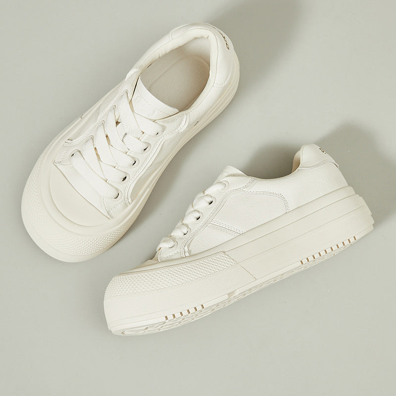 Women's Platinum Muffin Bottom Round Toe Height Increasing Women's Casual Shoes