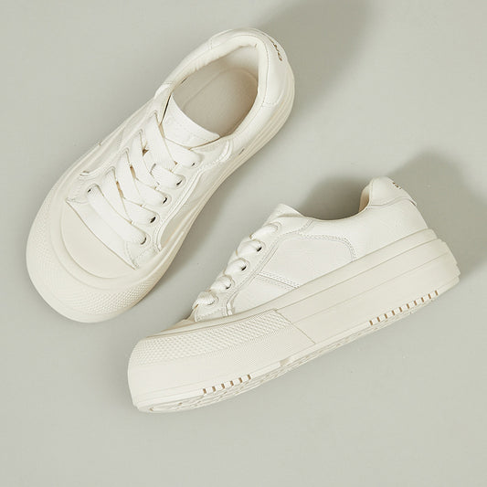 Women's Platinum Muffin Bottom Round Toe Height Increasing Women's Casual Shoes