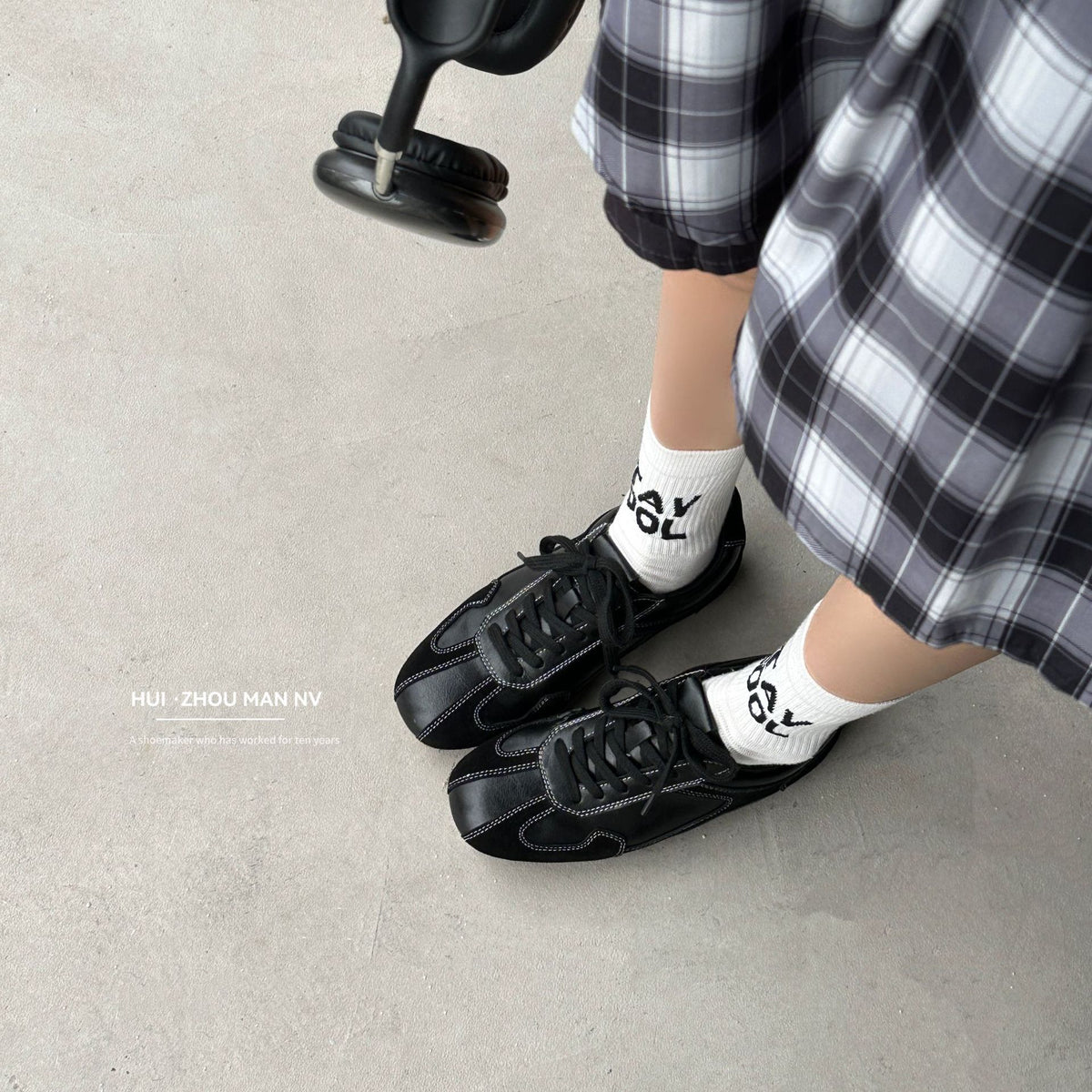 Women's Height Increasing Insole Ballet Training Lace Up Sneakers