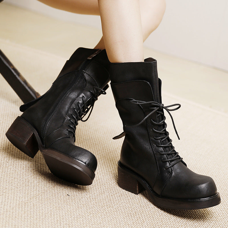First Layer Cowhide Martin Female Back To Ancient Genuine Women's Leather Boots