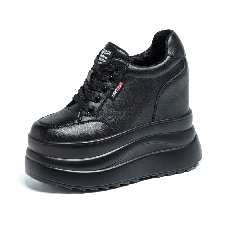 Women's Platform White Spring Height Increasing Insole Korean Style Women's Casual Shoes