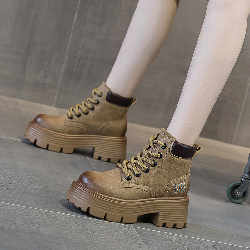 Women's For Worker British Style Surface Bootie Women's Leather Boots