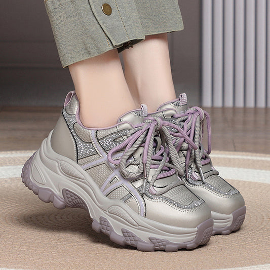 Women's Platform Heightened Daddy Fashionable Breathable Polyurethane Men's Shoes
