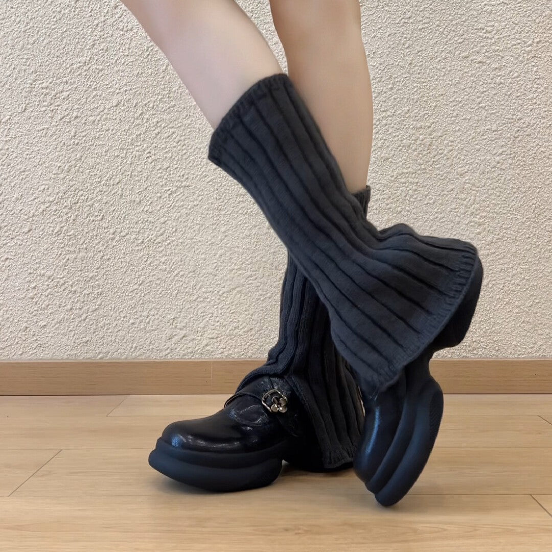 Women's Black Platform Muffin Commute British Style Women's Fashion Shoes