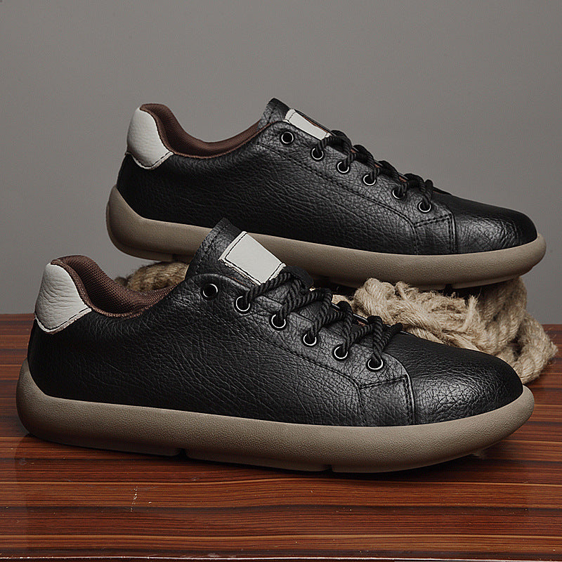 Men's Sports Lightweight Comfortable Soft Bottom Leather Shoes