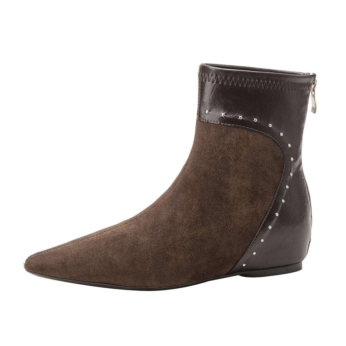 Women's Pointed Toe Suede Inner Height Increasing Stitching Comfortable Back Boots