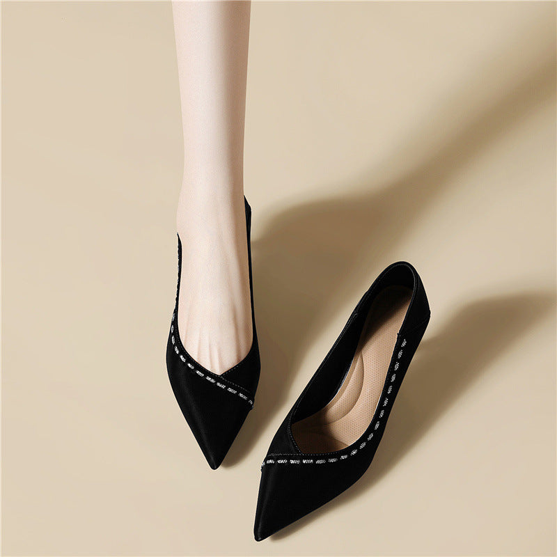 Women's French Style Low-cut High Sense Stiletto Heels