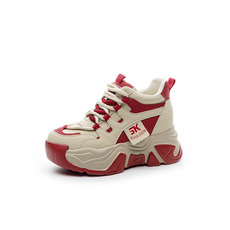 Women's Comfortable Height Increasing Insole Small College Style Dad Thick Bottom Women's Sports Shoes