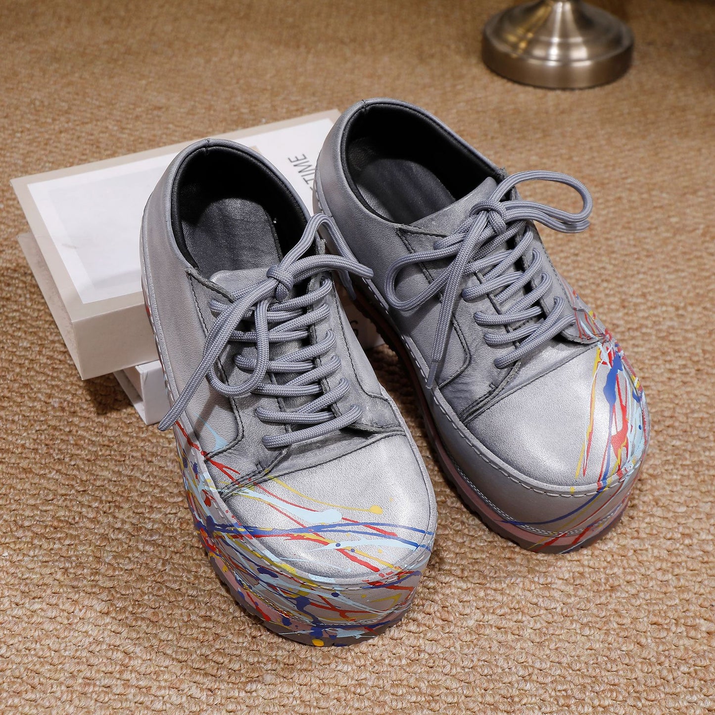 Women's Up Round Toe Platform Retro Increased Women's Fashion Shoes