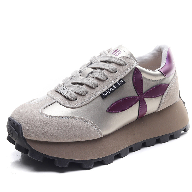 Women's Spring Platform Height Increasing Board Color Matching Women's Sports Shoes