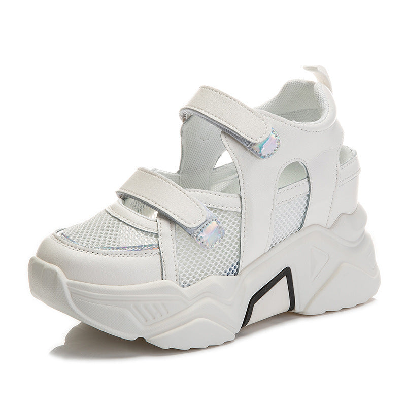 Women's Summer Closed Toe For Outdoors Height Increasing Insole Platform Lazy Women's Casual Shoes