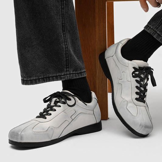 Women's & Men's Training Flat Fashionable White Size Men's Casual Leather Shoes