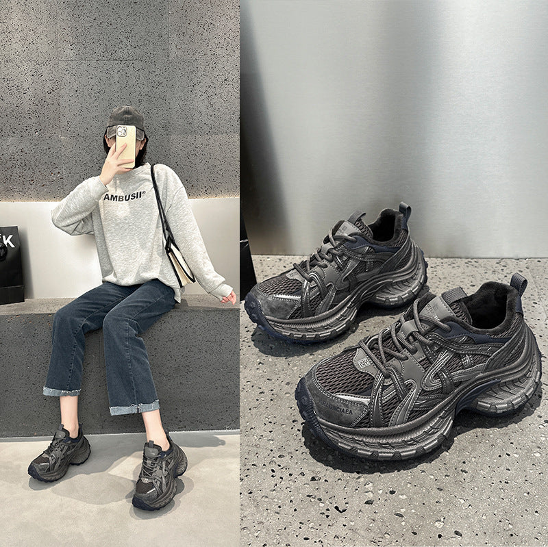 Women's Heightened Daddy Korean Style Street Niche Durian Retro Women's Sports Shoes