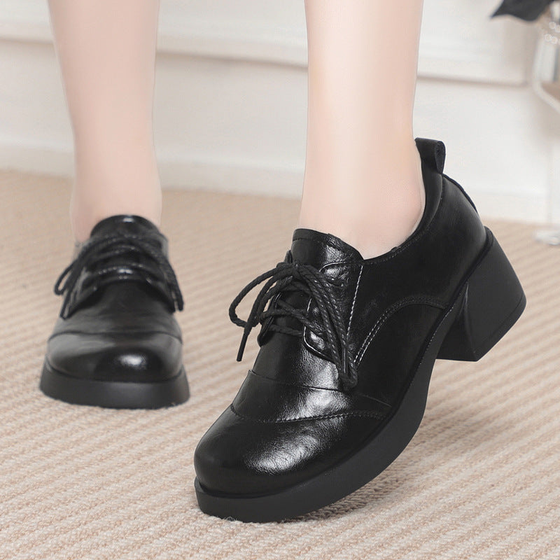 Women's Genuine British Style Small Deep Mouth Women's Fashion Shoes
