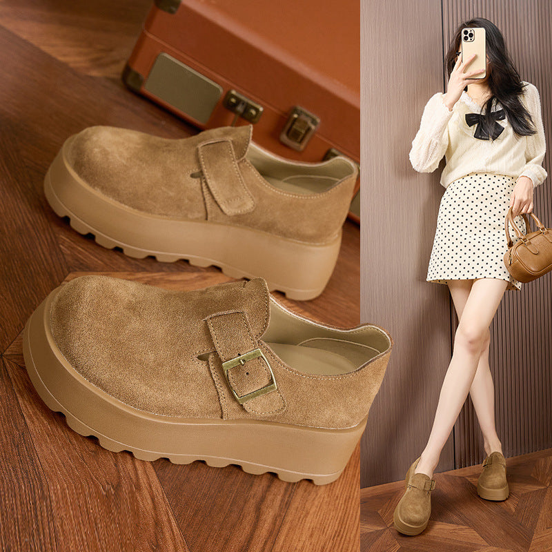 Popular Women's Platform Height Increasing Slip-on Casual Shoes