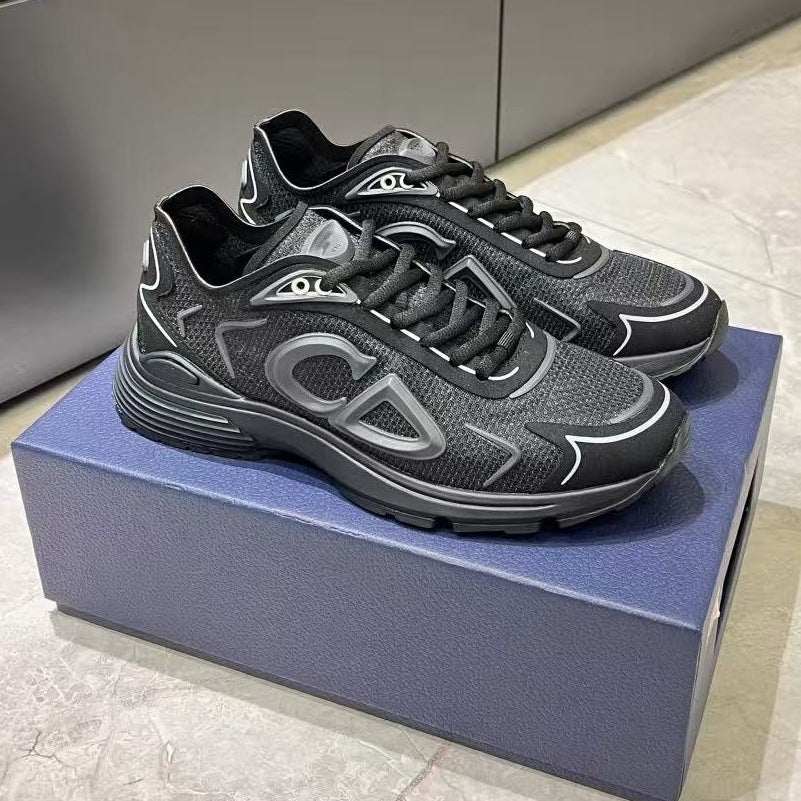 Men's Cowhide Stitching Tied Trendy Luxury Women's Casual Shoes
