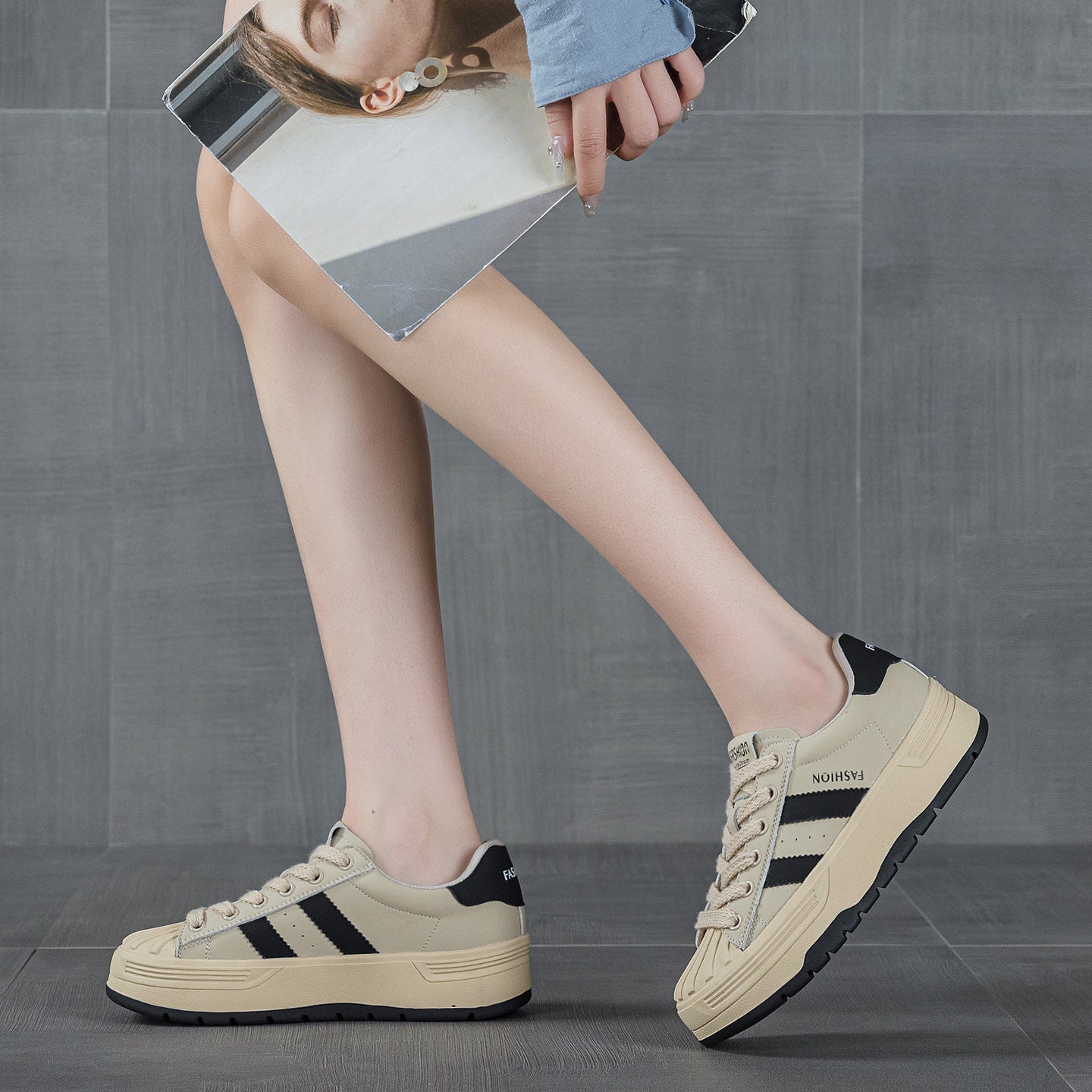 Women's Biscuit Shape Thick Sole Lightweight Height Women's Casual Shoes