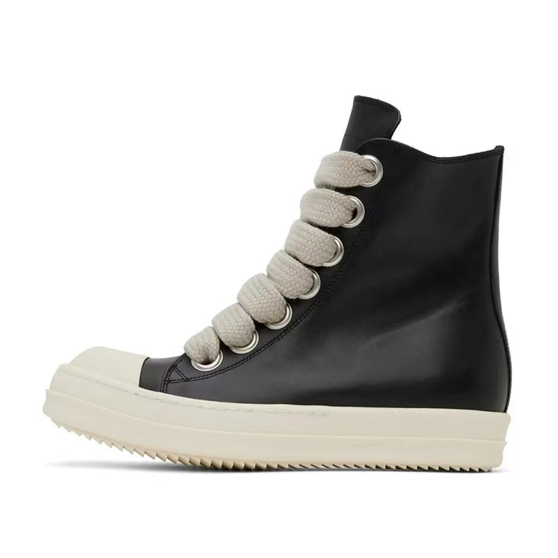 Women's & Men's Board Thick Shoelace Sports Leisure Calf Female Couple Boots