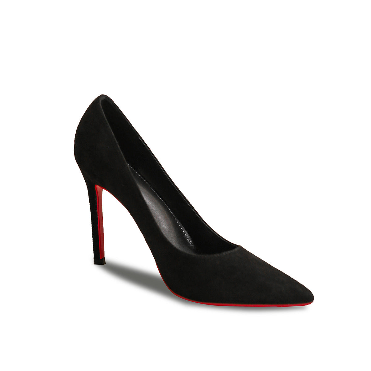 Style Black Red Background High Stiletto Sexy Pointed Toe Shallow Women's Fashion Shoes