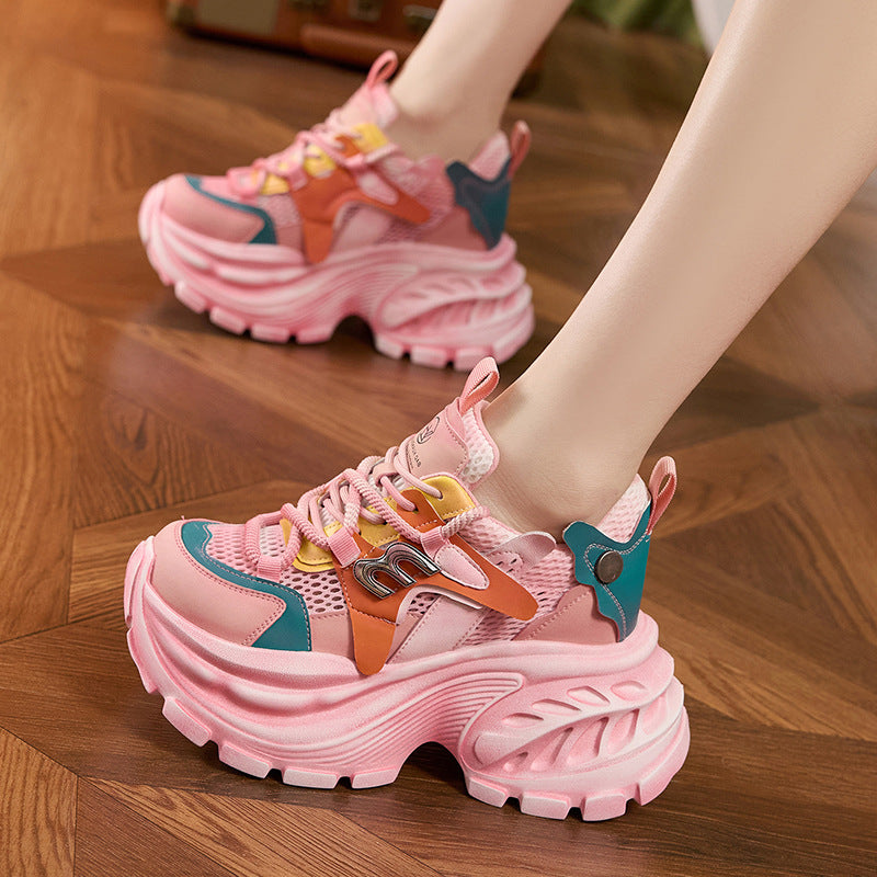 Women's Mesh Surface Breathable Height Increasing Insole Casual Shoes