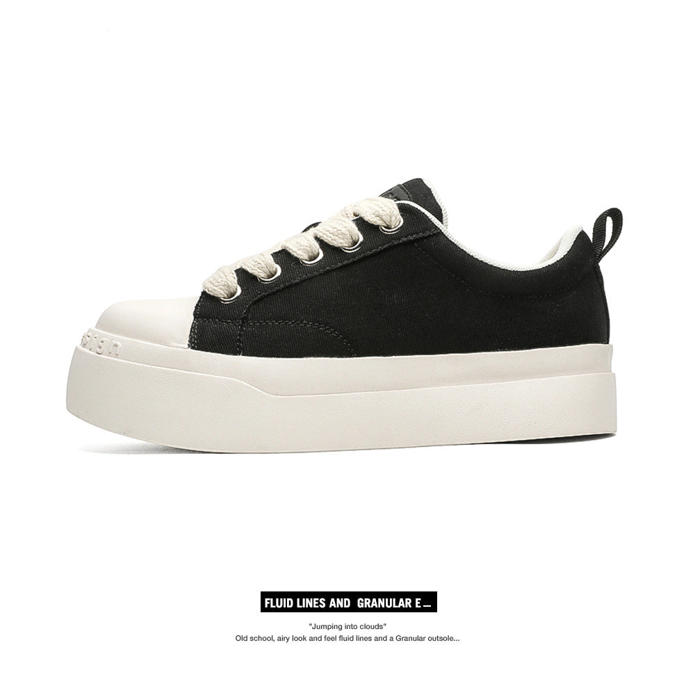 Women's & Men's Black White Niche Platform Height Increasing Men's Casual Shoes
