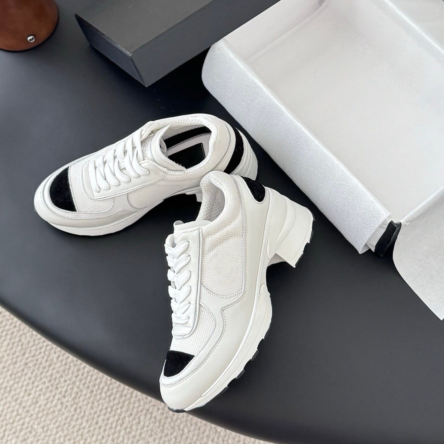 Women's Thick Bottom Increased Diamond Plaid Chunky Dad Sneakers